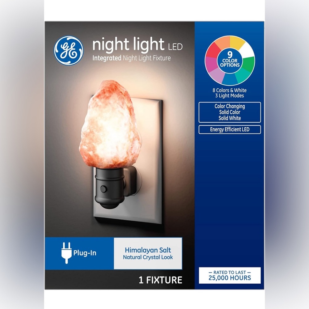 GE | Himalayan Salt Night Light 9-Color (1-Pack)